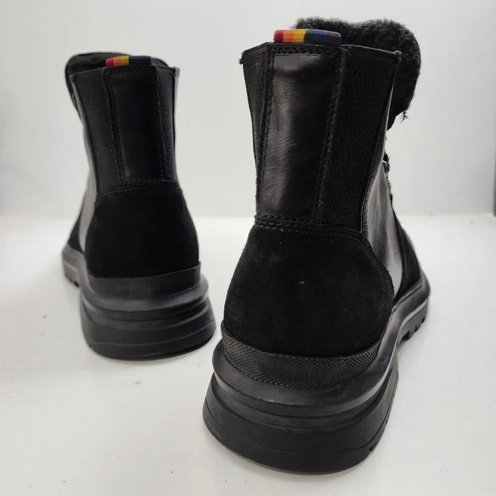 KURT GEIGER Boots VIPER HIKER Mens Size EU 43/US 10 Black Leather Suede Combat